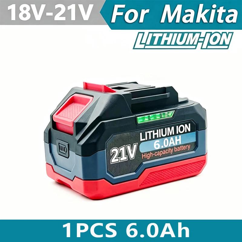 Original 21V Akku 6,0Ah/12,0Ah wiederaufladbarer Lithium-Ionen-21V-Akku für Makita 18V Elektrowerkzeug DDF487 BL1860 BL1850 Akku