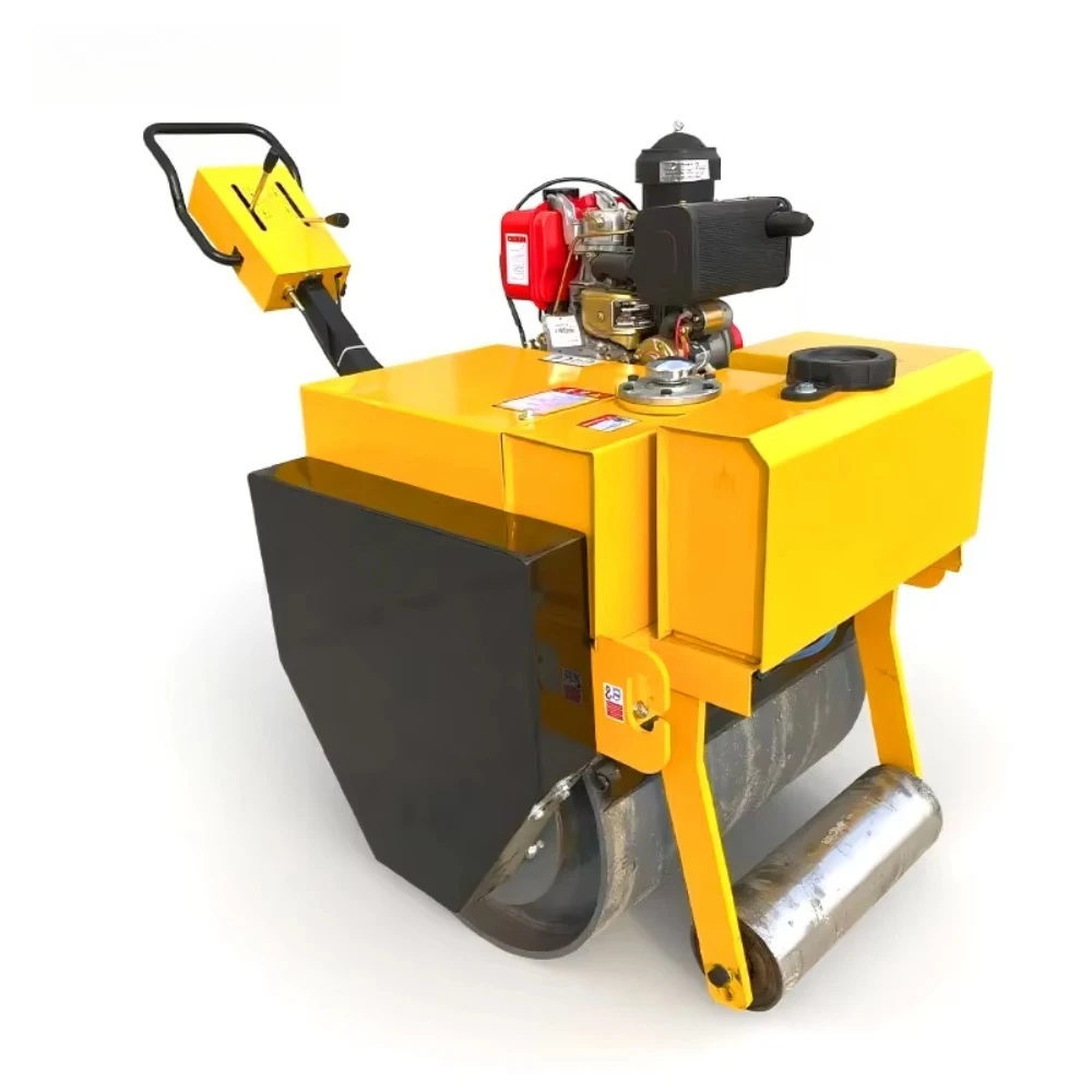 Cylinder Road Roller Mini 1.5 Ton Walk Behind Double Drum Vibratory Asphalt Compactor Changchai Engine 10 kW
