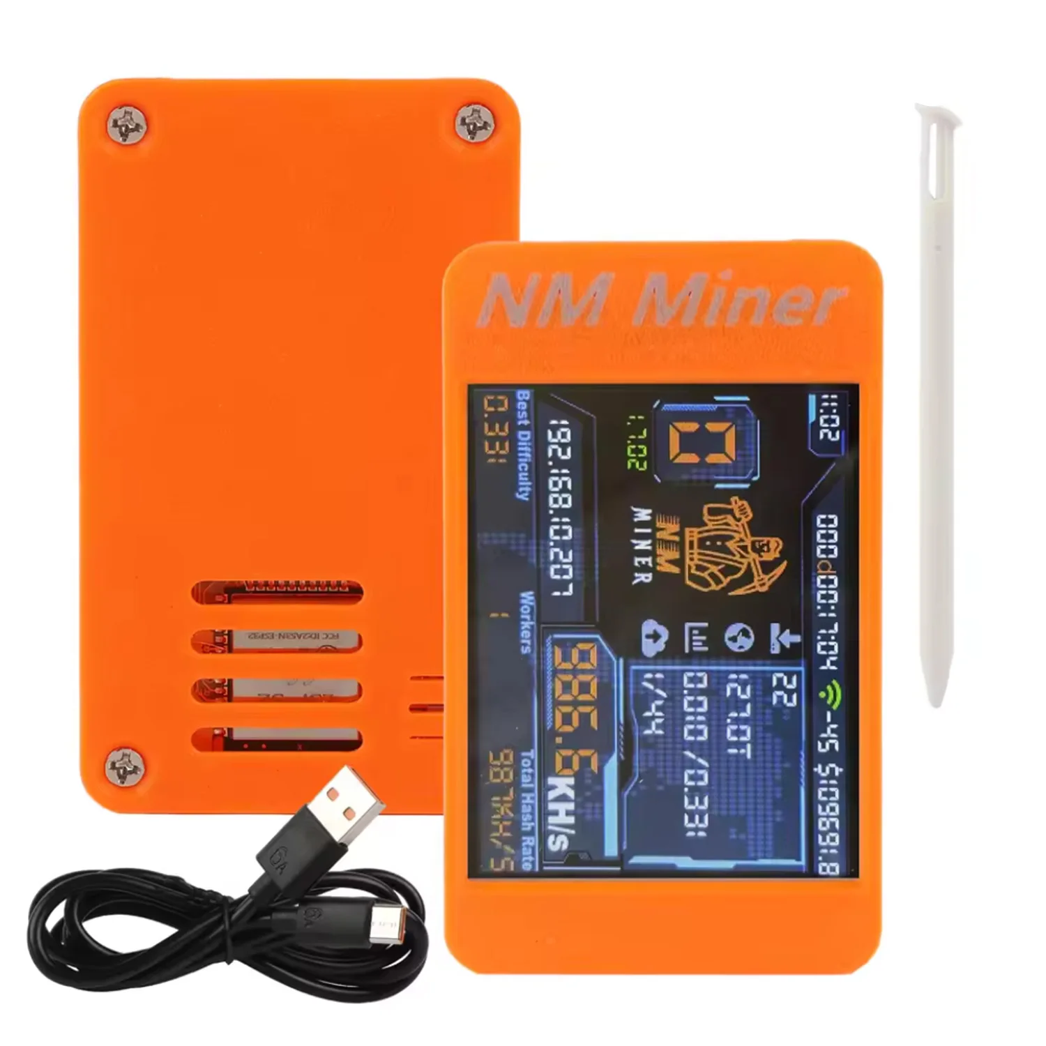 Bitcoins Miner NMMiner Atualização 1010KH/S Tela colorida de 2,8 polegadas DIY Solo Miner Crypto Miner Uso doméstico BTC