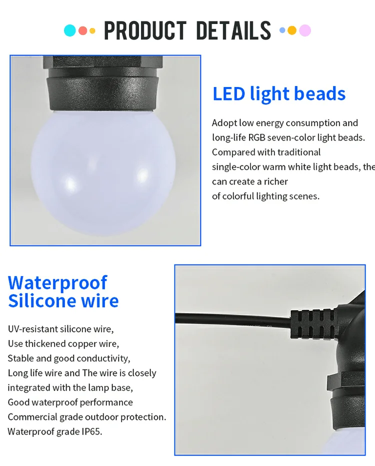 30 بكسل/سلسلة 5 سنتيمتر ثلاثية الأبعاد بكسل قابل للعنونة لمبة ميلكي غلوب DC12V/24 فولت IP68 RGB RGBW كامل اللون RGB/RGBW/RGBCCT 3 الأساسية سلك أسود