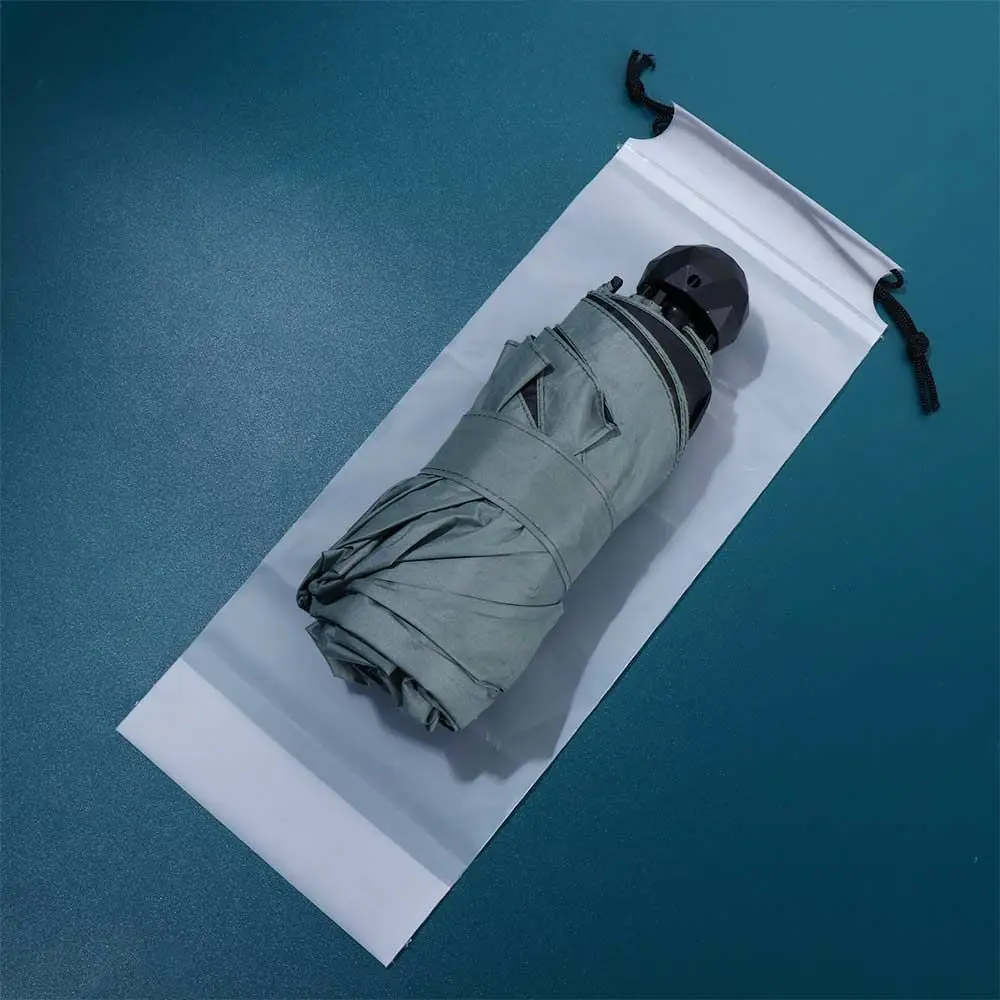 Matte Translucent Plastic Bag Umbrella Storage Bag Reusable Portable Umbrella Drawstring Storage Cover Home Storage Organizer