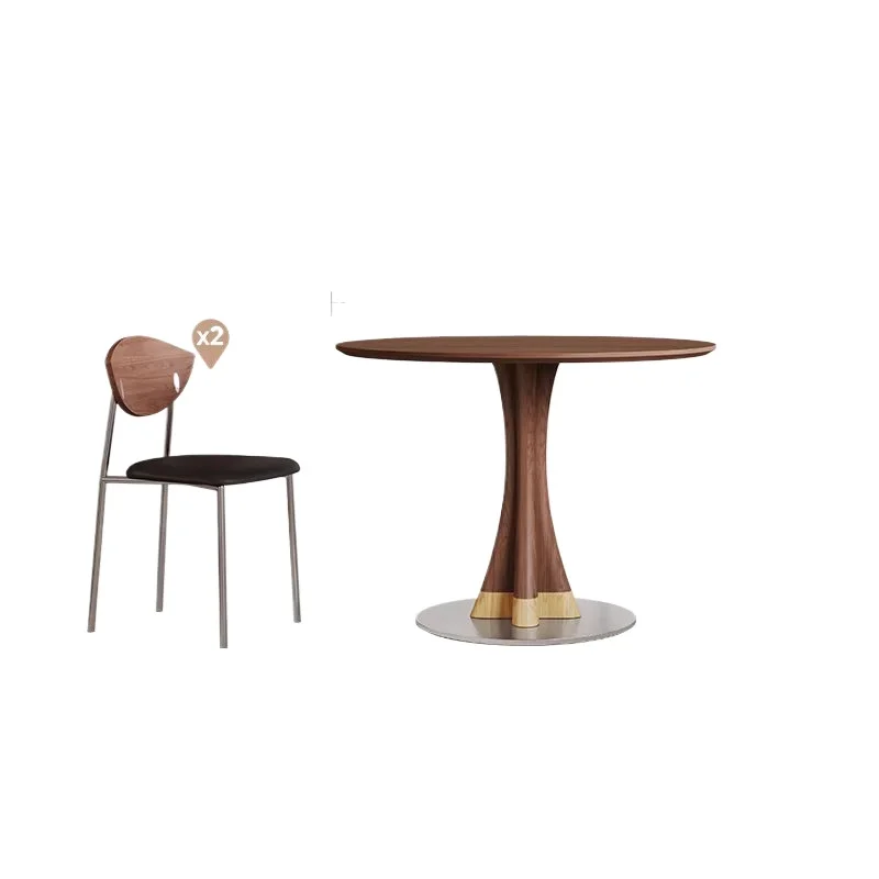 CX antique solid wood dining table small household, round dining table
