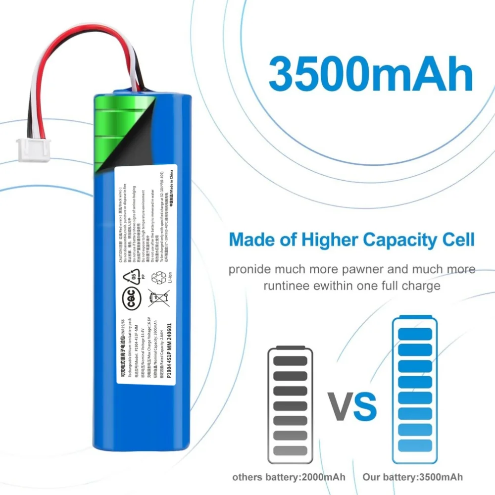 

14.4 V 3500 mAh Li-ion Battery for Ecovacs Deebot N8 N8 Pro N8+ for Ecovacs Deebot Ozmo 900 901 905 920 930 937 Vacuum Cleaner