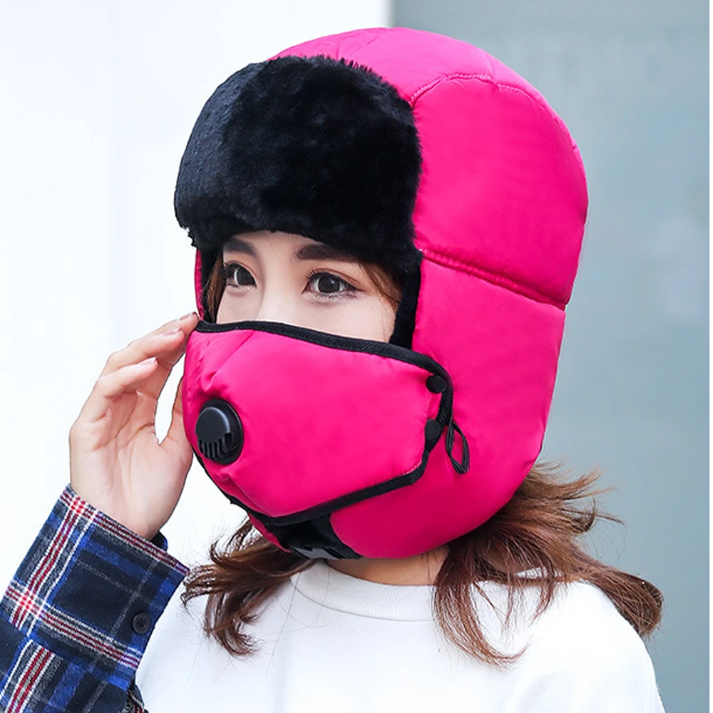 Outdoor Windproof Earflaps Warm Hat Winter Men Women Bomber Hat Russian Trapper Thermal Hat Snow Ski Hat Cap Cotton Lei Feng Cap