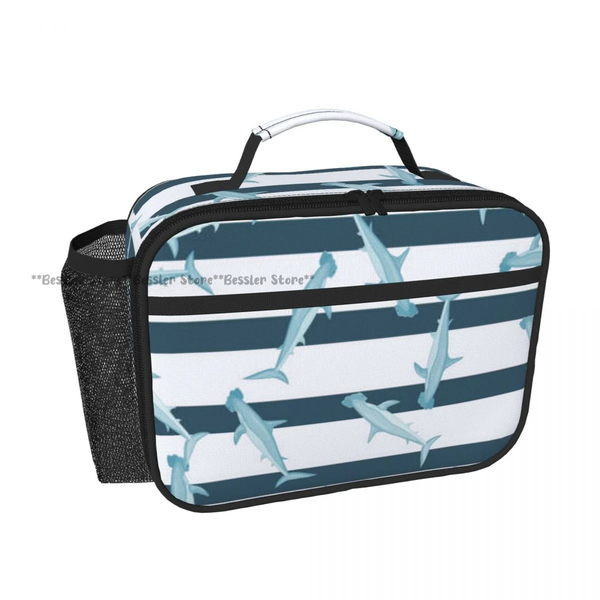 Handheld Thermal Lunch Bag Hammerhead Shark Cute Insulated Bento Carrier for Adults Students