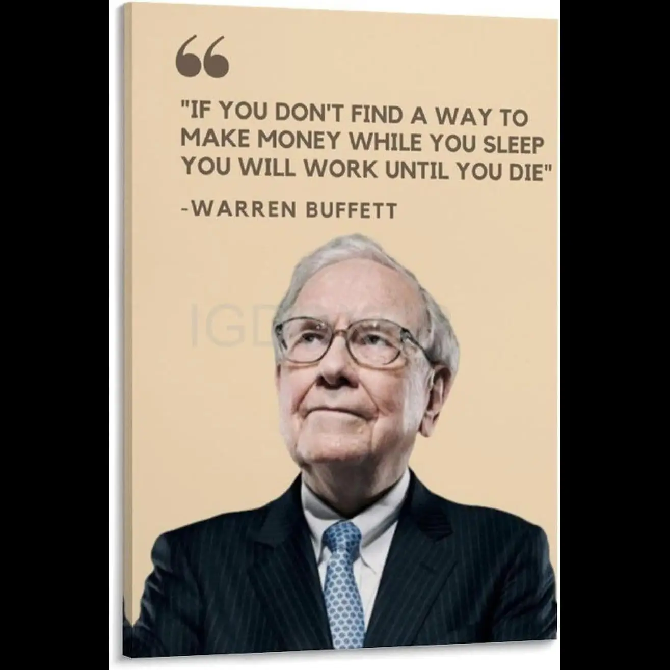 Warren Buffett Inspirational Quote Canvas Art Poster  Living Room  Bedroom Wall Decor