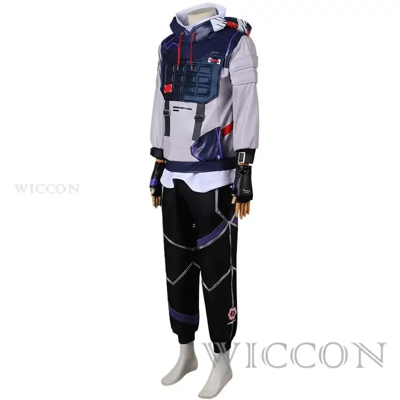 Game Valorant ISO Cosplay Costume Wig Hooded Sweatshirt Pants Top Uniform Accessories Halloween Christmas Carnival Suit