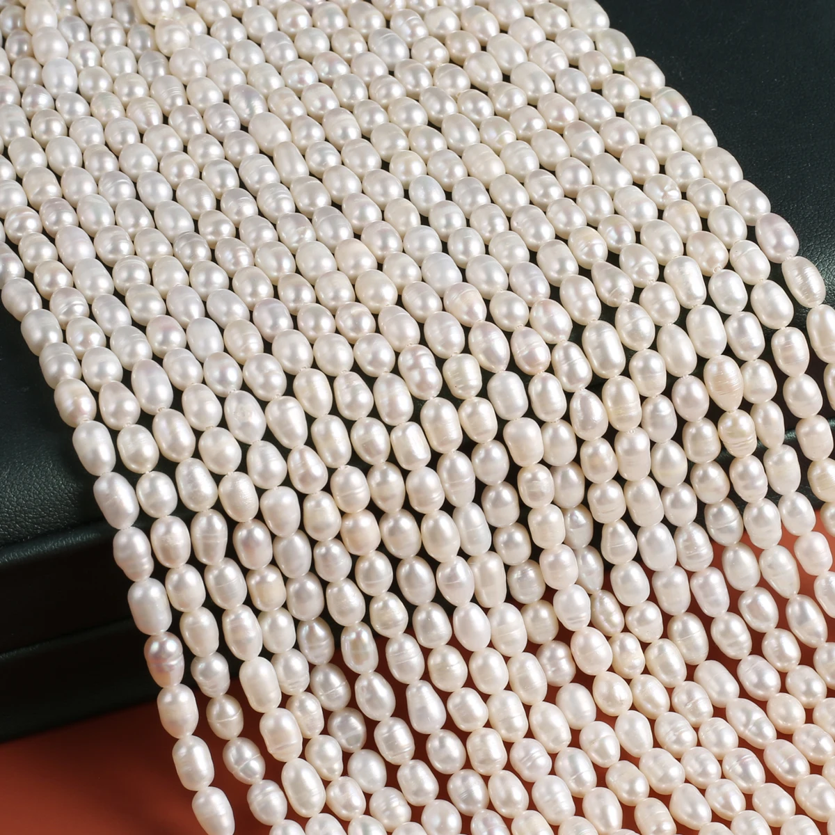 Natural Pearl Rice-Shaped Beads Exquisite Shape Elegant Appearance for DIY Jewelry Making Handmade Bracelet Necklace Length 36cm