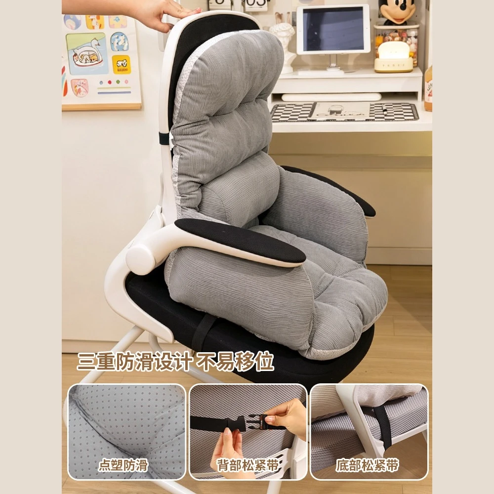 Extra Large Premium Ergonomic Lumbar Support Cushion with Backrest for Office Chair, Dormitory, Workstation, Longer Sitting Rest