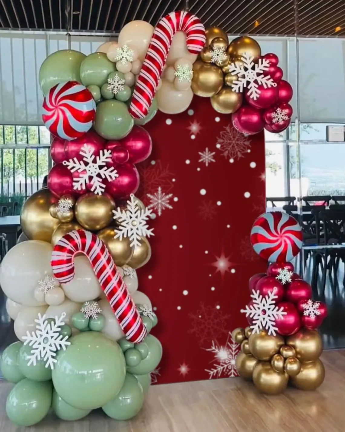 Merry Christmas Custom 2-Sided Arch Backdrop Photography Cover Festival Party Kids Adult Family Photo Background Studio