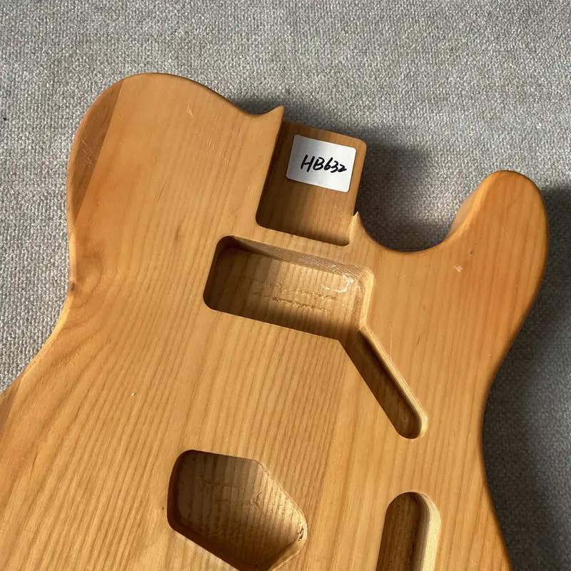 HB632 Natural Solid Ash Wood Guitar Body Unfinished for Tele Electric Guitar Replace String Through Body TL Guitar Body DIY