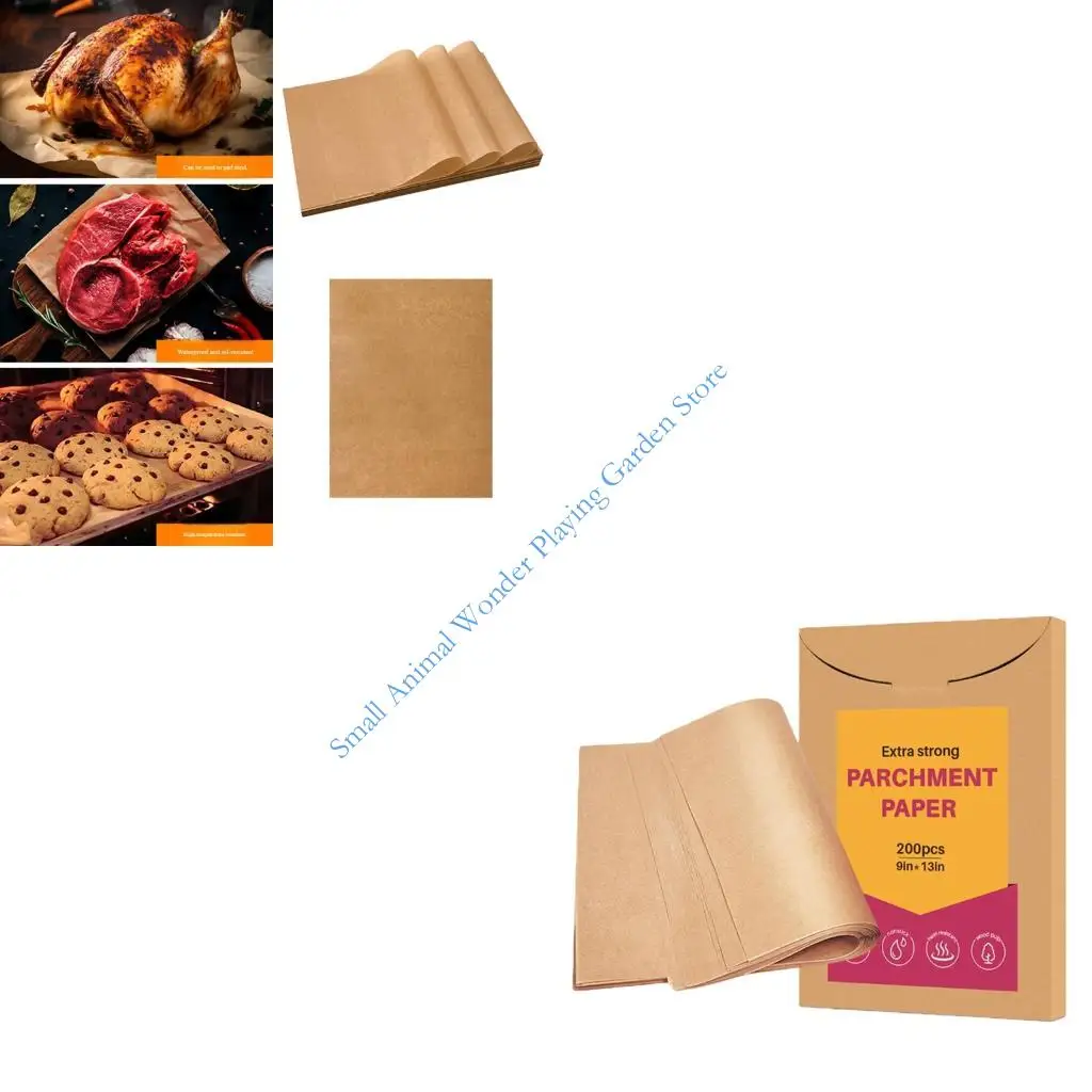 

C9GC Tear Resistant Baking Paper Baking Liners For Easy Cleanups Double Side Nonstick Coating Oven Safe