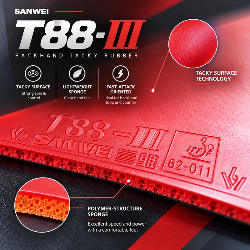 Three-Dimensional T88 Series Table Tennis Rubber Cover, High-Elastic Sponge Rubber Cover, Competition and Training Rubber Cover, Table Tennis Racket Accessories - view 6