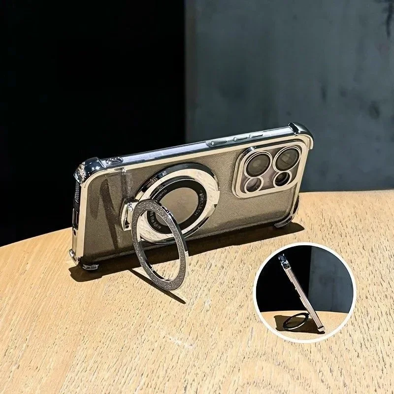 Glitter Magnetic Mirror Holder Case For OPPO A79 A2 5G A78 A38 A18 A17 A16 A15 A15S A3 PRO A76 A96 A57 2022 A54 A58A53 A33 2020