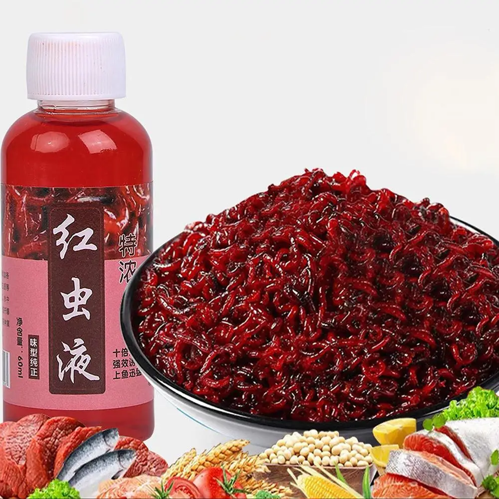 Atrayente de Peces con Aroma a Lombriz de Sangre Líquida, Concentrado, 10/60/100ml, Aditivo Líquido para Cebo de Peces, para Trucha, Bacalao y Lubina, 1/5/10 Piezas