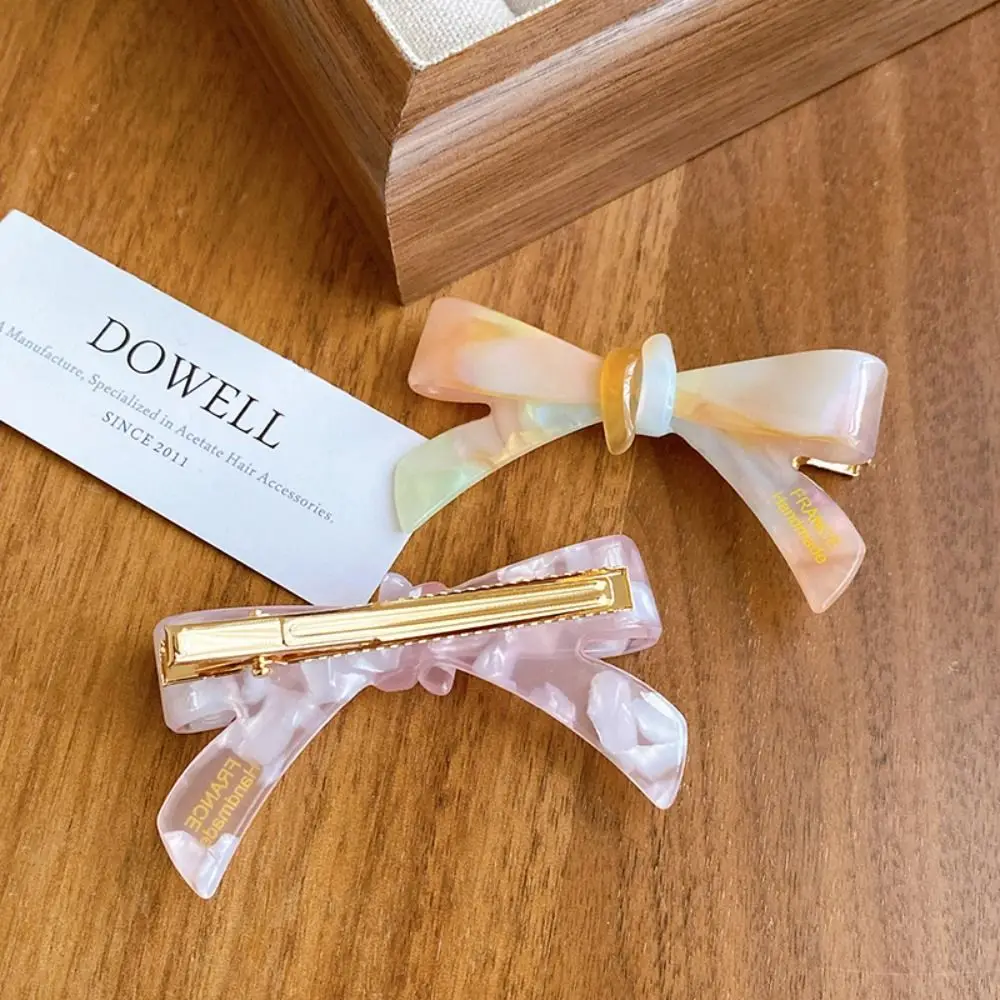 Casual Acetic Acid Butterfly Knot Hair Clip Sweet Fashion Duckbill Clip Elegant Bowknot Hairclip For Women Girls