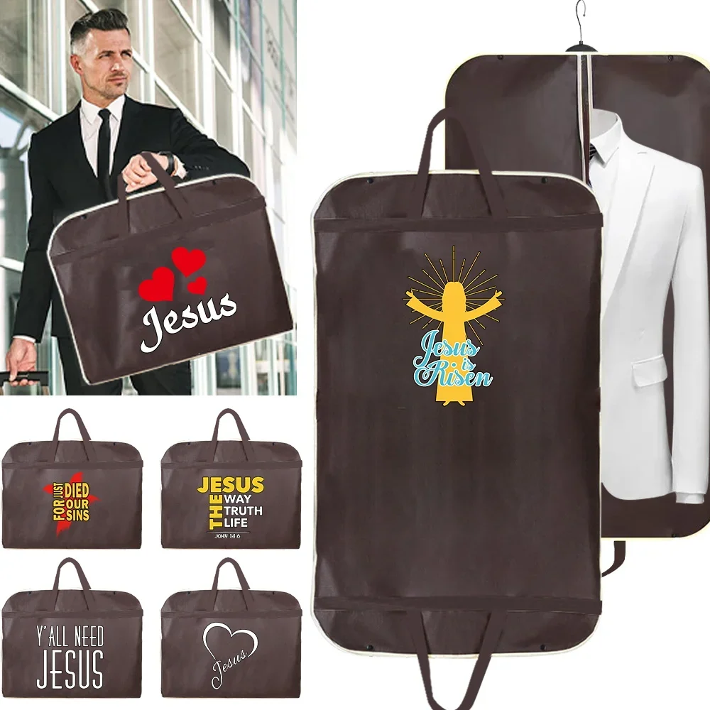 Clothing Protective Cover Multifunctional Hanging Moisture-proof Organizing Bags Fully Enclosed Zipper Bag Jesus Pattern Series