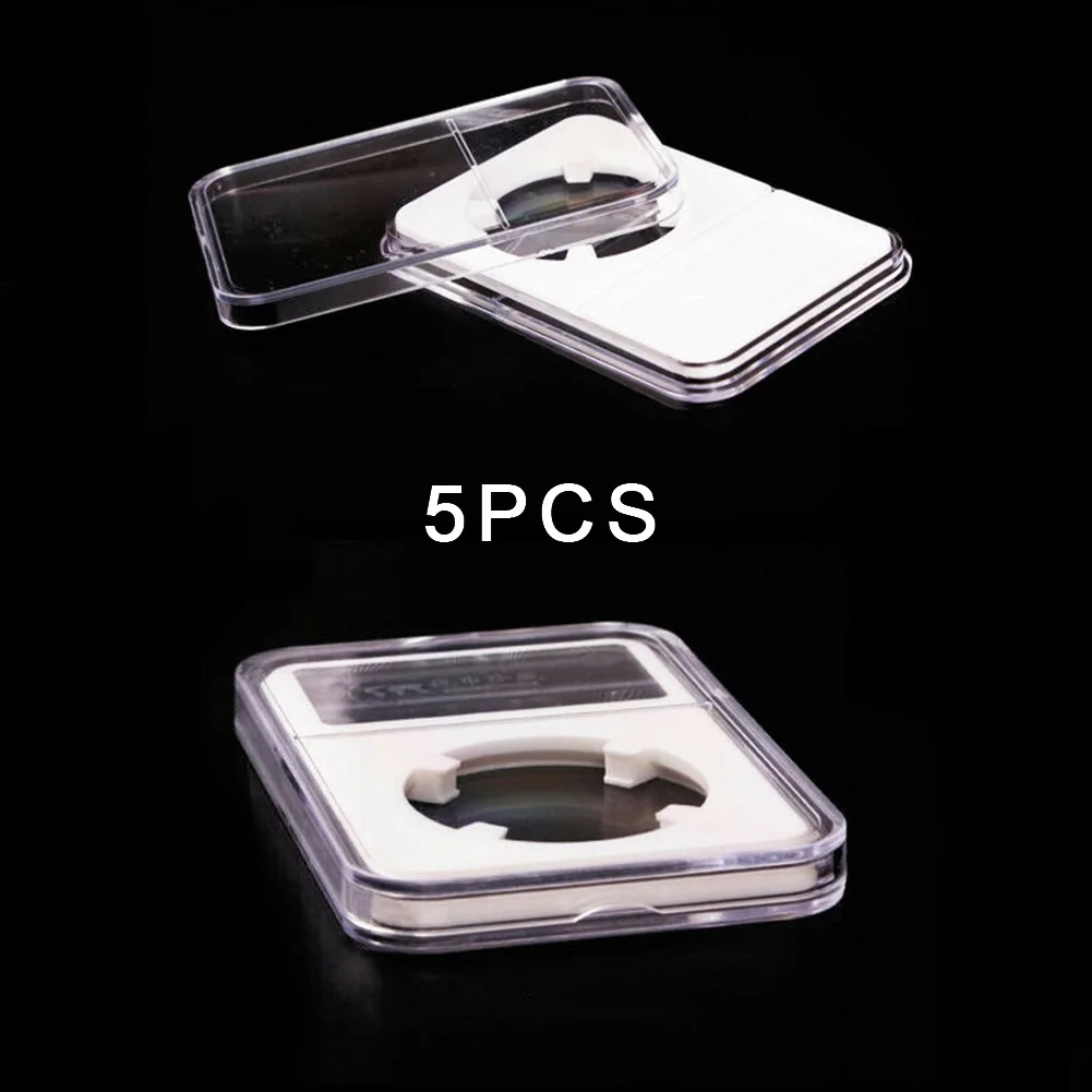 5 Coin Capsule Collection Boxes with Display Case and Organizer Holder for Professional Coin Storage Compatible with 39mm Slabs