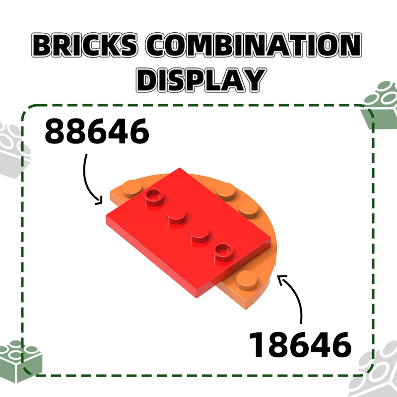 Wange 59 sztuk/partia 18646 okrągłe pół 3x6 z 1x2 wycięciami klocki Moc kolorowe akcesoria kompatybilne z cegłą DIY części zamienne