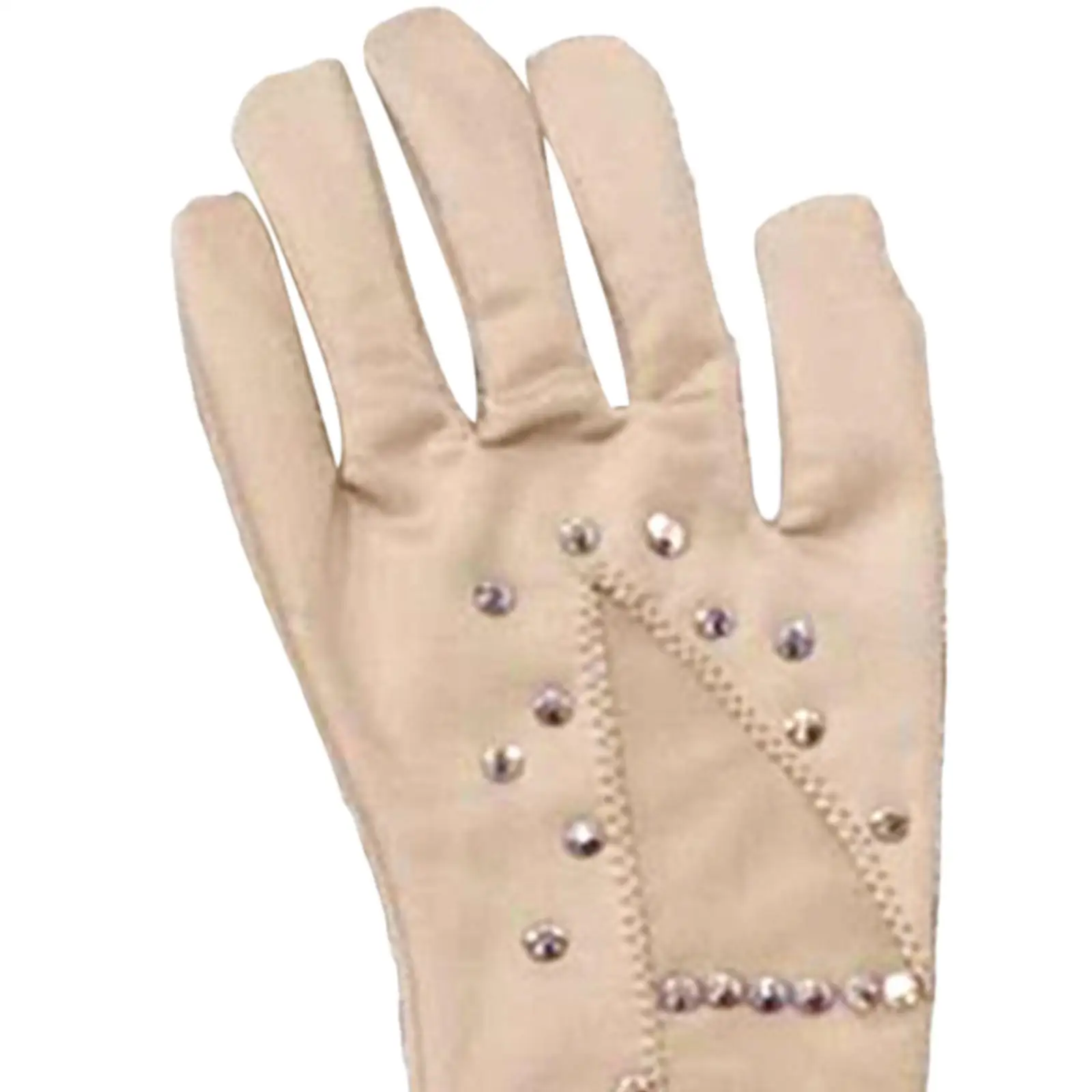 Ice Skating Gloves Fashion Thermal Winter Skate Gloves with Rhinestones for Ice Figure Skating Dance Show Training Competition