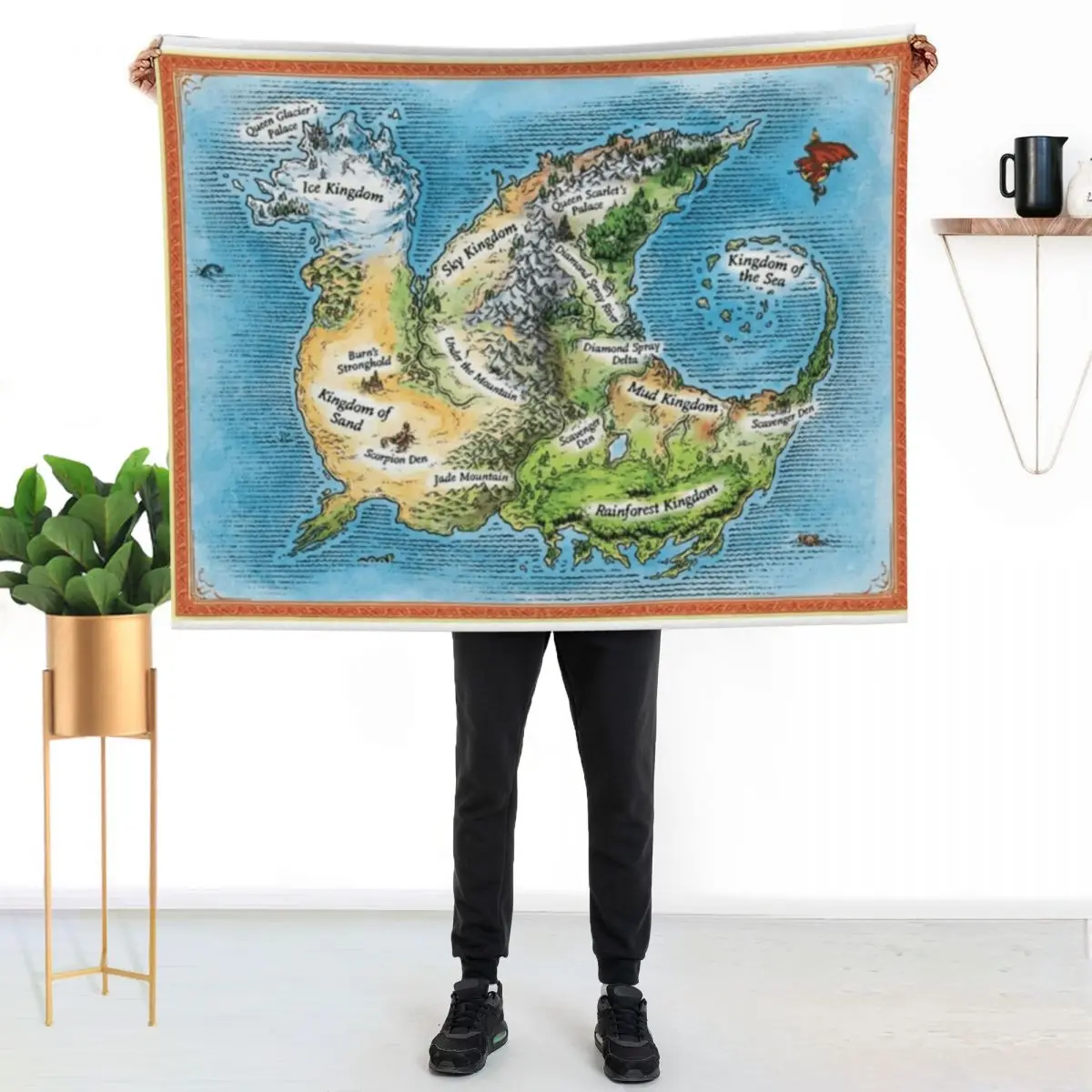 

WOF Maps Throw Blanket Fuzzy Plush Throw Blanket for Sofa Chair