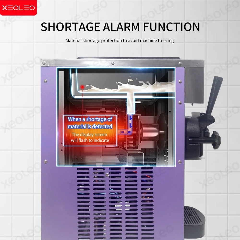 ماكينة صنع الآيس كريم التجارية XEOLEO بقدرة 450 وات 1 نكهة ماكينة صنع الآيس كريم الناعمة ماكينة صنع الآيس كريم الأوتوماتيكية #4