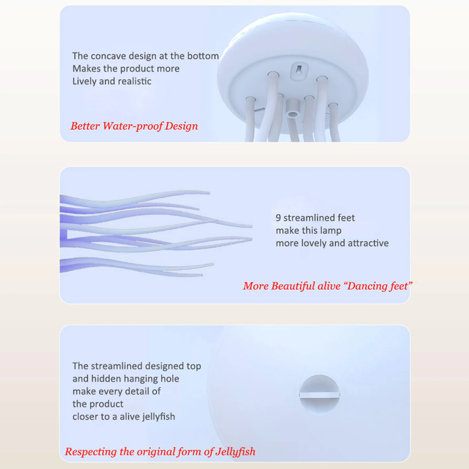 LED Gradient Jelly Fish Light with Base Cute Jellyfish Desk Lamp RGB Jellyfish Dancing Leg Light for Bedrooms Living Room