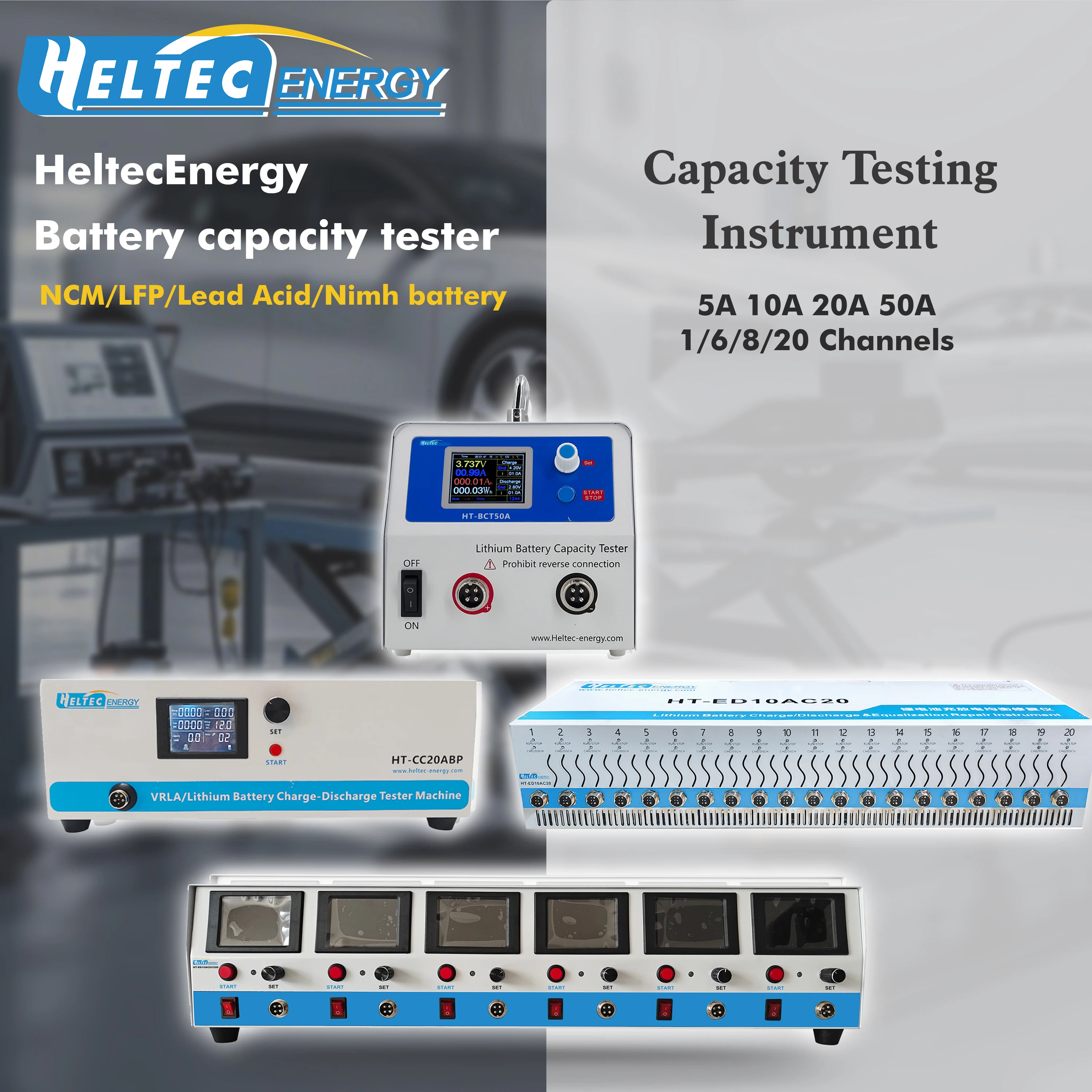 

Измеритель емкости аккумуляторов Heltecenergy 5A 10A 20A 50A, 1/6/8/20-канальный, для NCM/LFP/свинцово-кислотных/NiMH батарей, устройство для зарядки и разрядки
