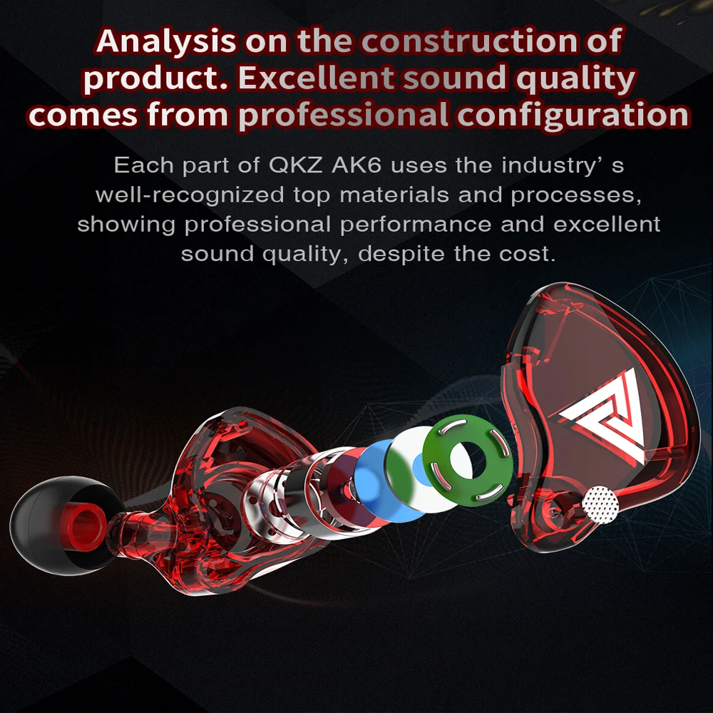NNBILI QKZ AK6 تشغيل الفرقة ميكروفون سماعات النحاس سائق 3.5 مللي متر مرحبا فاي سماعات رياضية داخل الأذن سماعات أذن للموسيقى