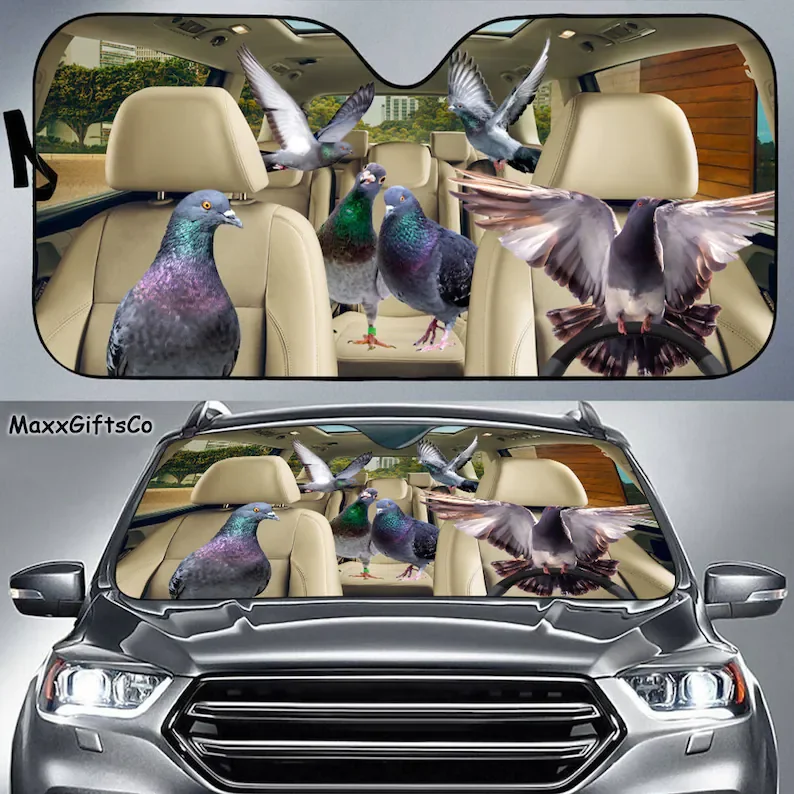 

Racing Pigeon Car Sun Shade, Racing Pigeon Windshield, Family Sunshade, Racing Pigeon Car Accessories, Car Decoration, Gift For