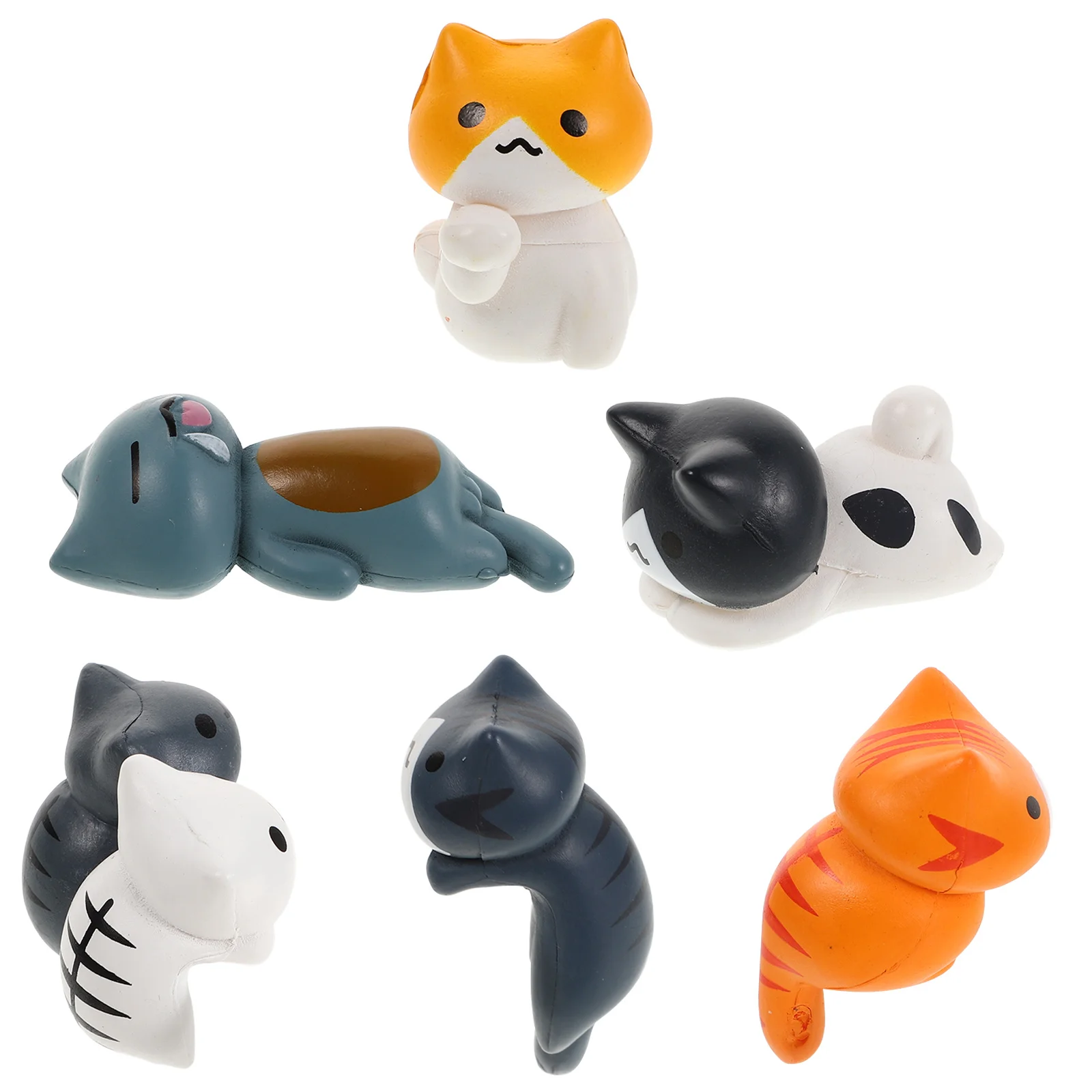 

6Pcs Cat Car Accessories Cute Dashboard Cat Decorations Mini Animal Figures for Car Interior Truck Interior Decor