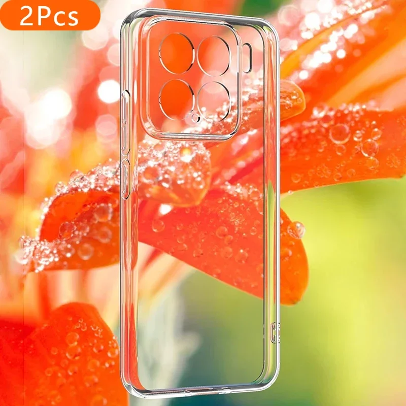 

2Pcs ULTRA THIN SILICONE PHONE SOFT CASE FOR XIAOMI MI 15 14 14T 13 13T 12 12X 12T 12S PRO LITE CLEAR BACK COVER TRANSPARENT SHE