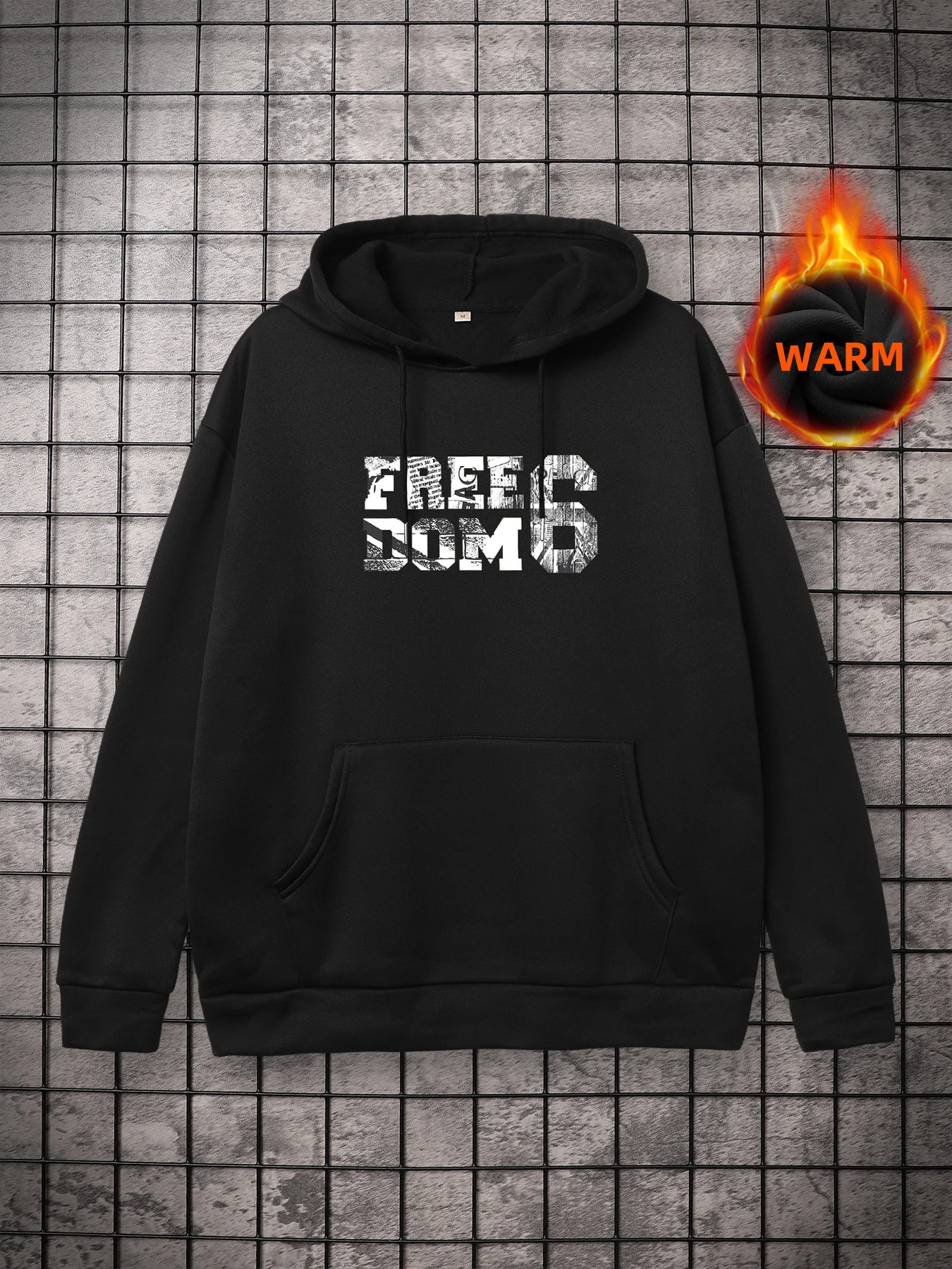 

Sycpman Letter Printed Hoodies for Men Autumn and Winter Couples Loose Hoodie Women's Casual Pullover Trendy Streetwear