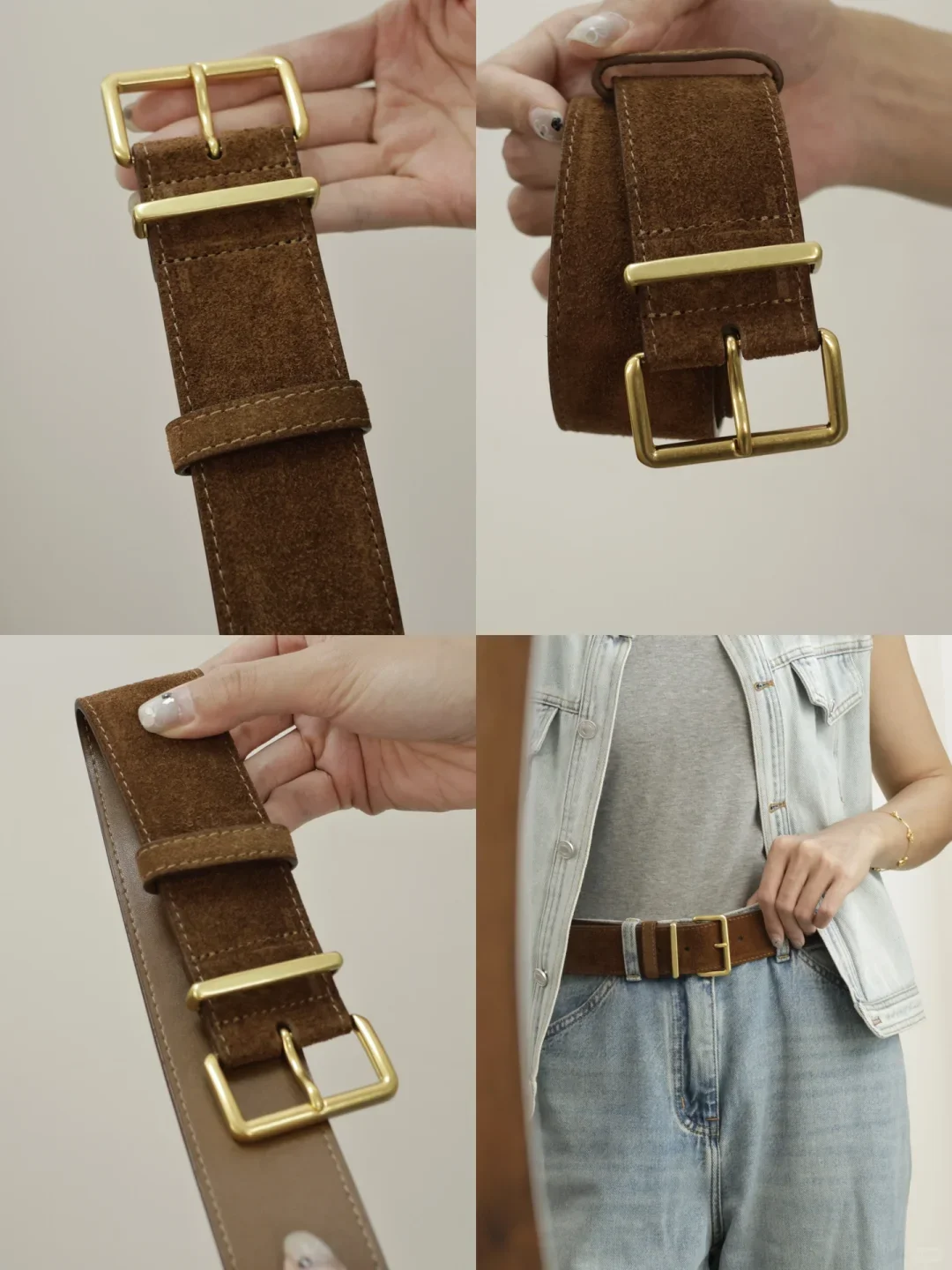 Vintage Suede Belt Fashion 4.5cm Wide Women Belts Retro  display picture 1