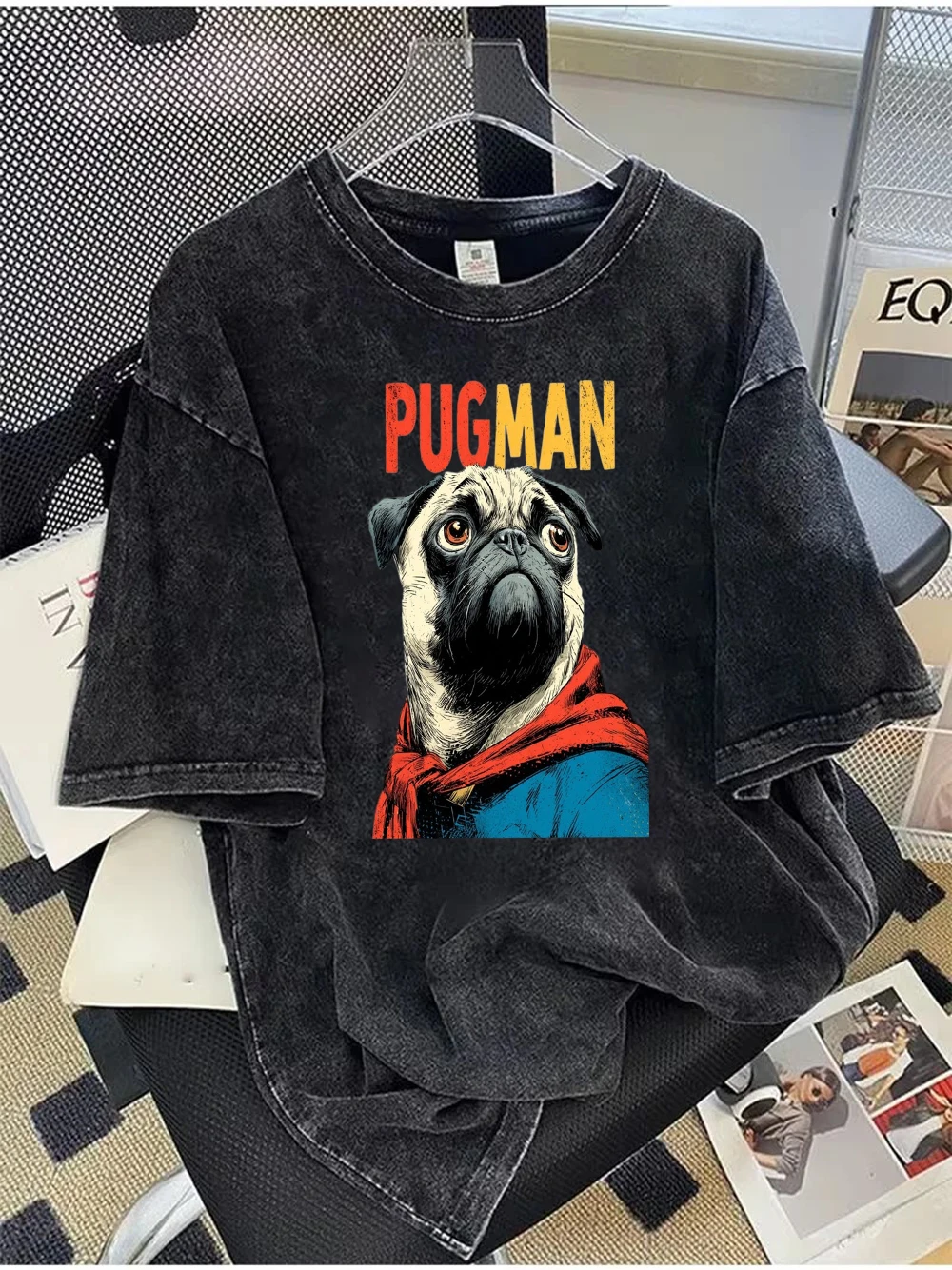 Pug Life T-Shirt – Cooles Hunde-T-Shirt mit Brille & Pfeife, Vintage-Grafik-T-Shirt, Grafik-T-Shirts, Damenbekleidung, Y2k-Top, Goth-T-Shirt – Detail 3