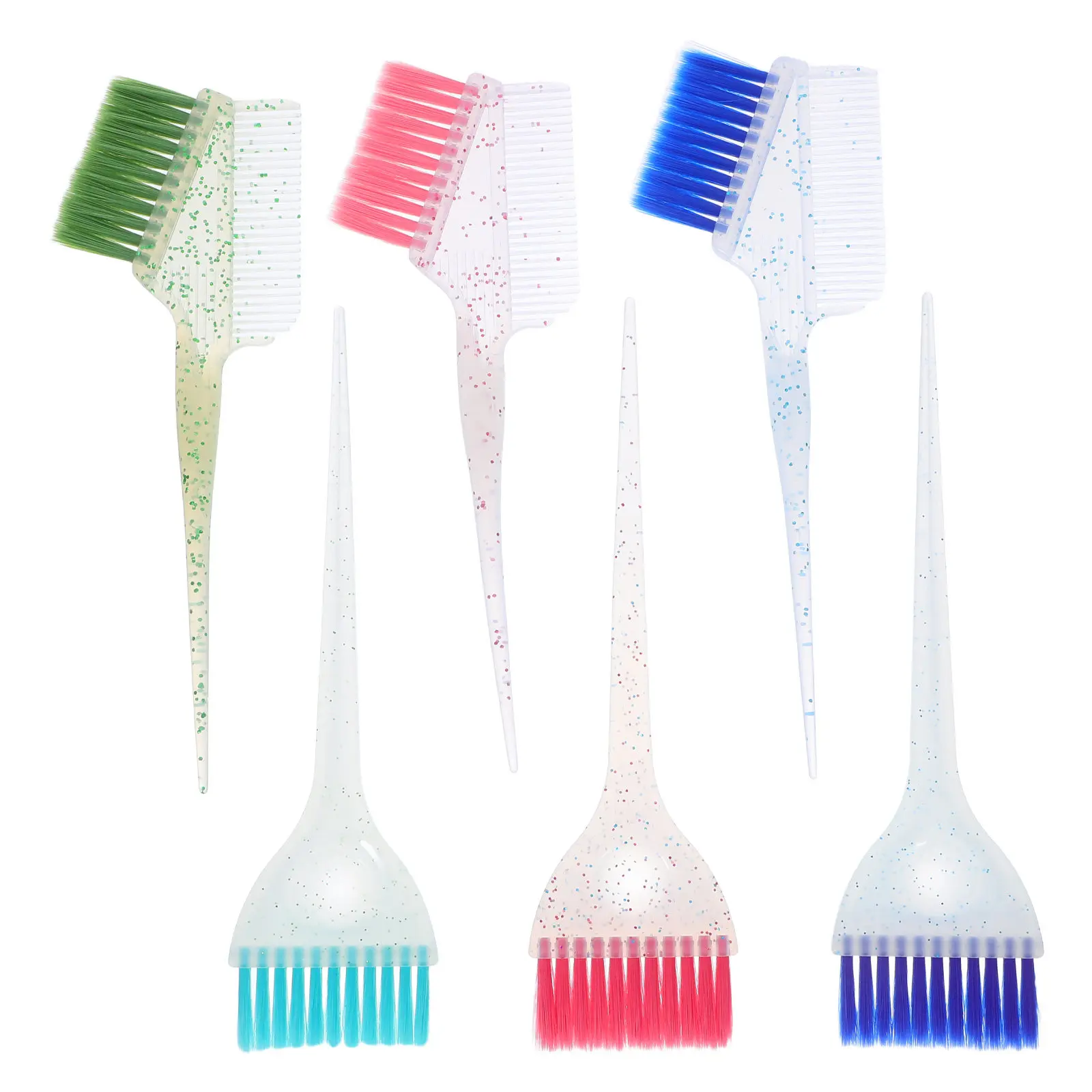 1Set Professional Hair Dye Brush Comb Set Rat Tail Sectioning Coloring Tool for Salon Home Use Hair Styling Dyeing Highlights