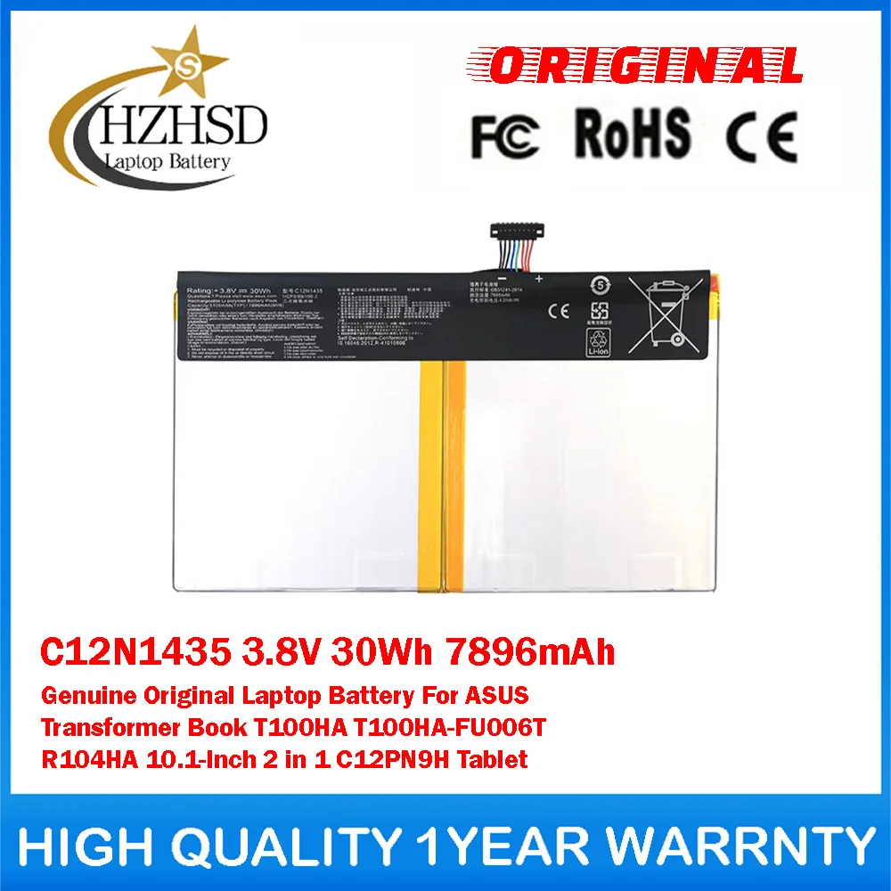 C12N1435 3.8V 30Wh 7896mAh Genuine Original Laptop Battery For ASUS Transformer Book T100HA T100HA-FU006T R104HA 10.1-Inch 2in1