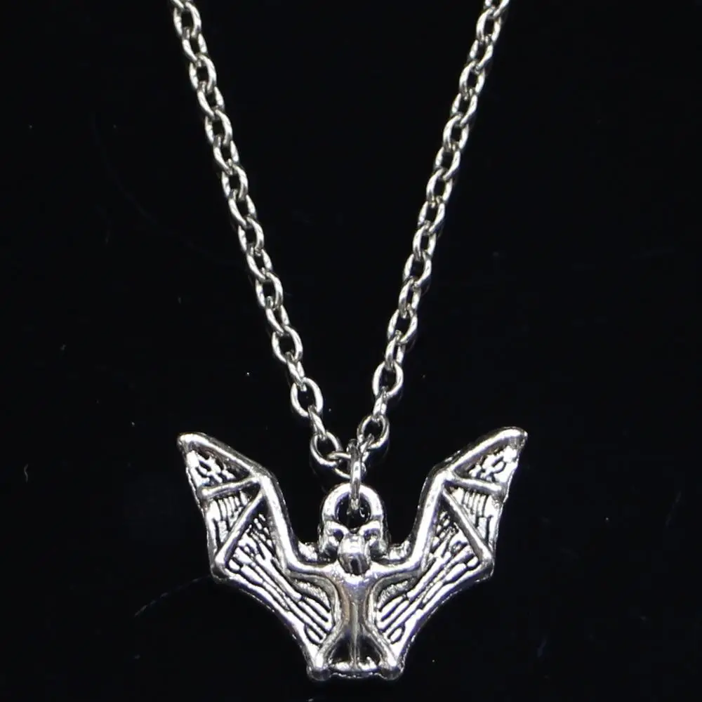 20pcs New Fashion Necklace 17x23mm flying bat vampire dracula halloween Pendants Short Long Women Men Gift