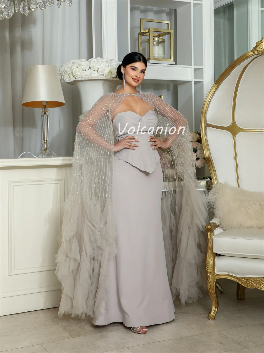 تخصيص الطراز الحديث رائعة جيرسي مطرزة Ruched مستقيم الحبيب الكاحل طول فساتين مناسبة مخصصة فساتين مثير