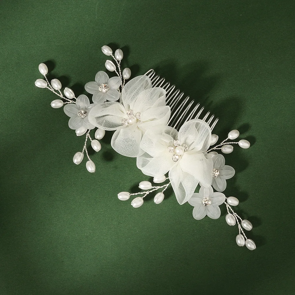 Fashion Bridal Headdress Flower Hair Comb Hairpin Set Handmade Bride Hair Accessories For Women Wedding Party Hairclips Gifts