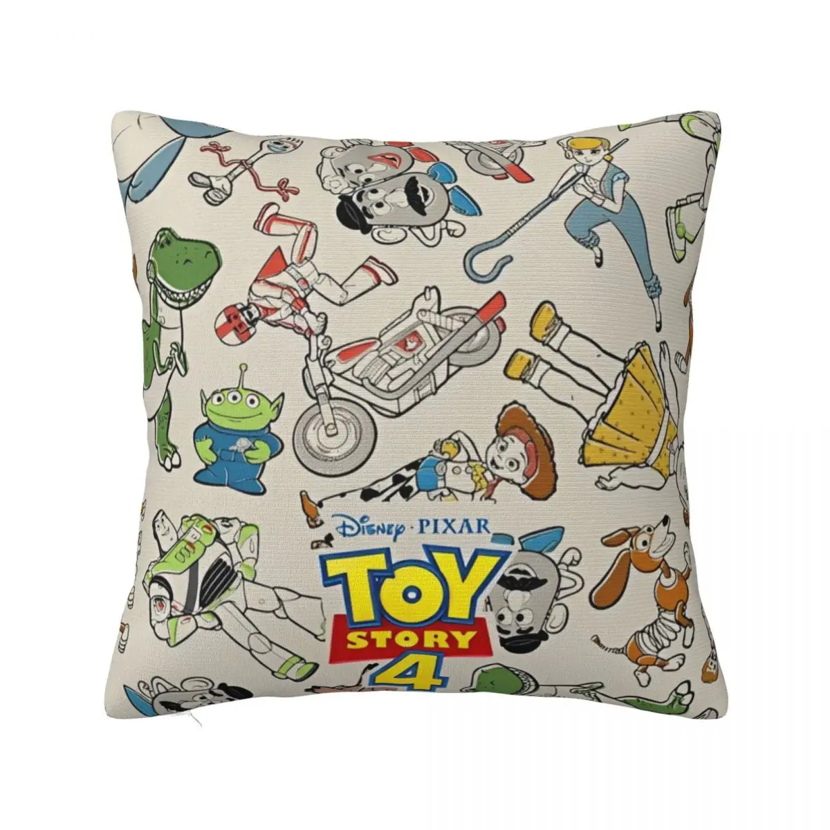 Toy Story Cartoon Cute Pillowcase Printed Polyester Cushion Cover Decorative Woody Aliens Throw Pillow Case Cover Zipper 40*40cm