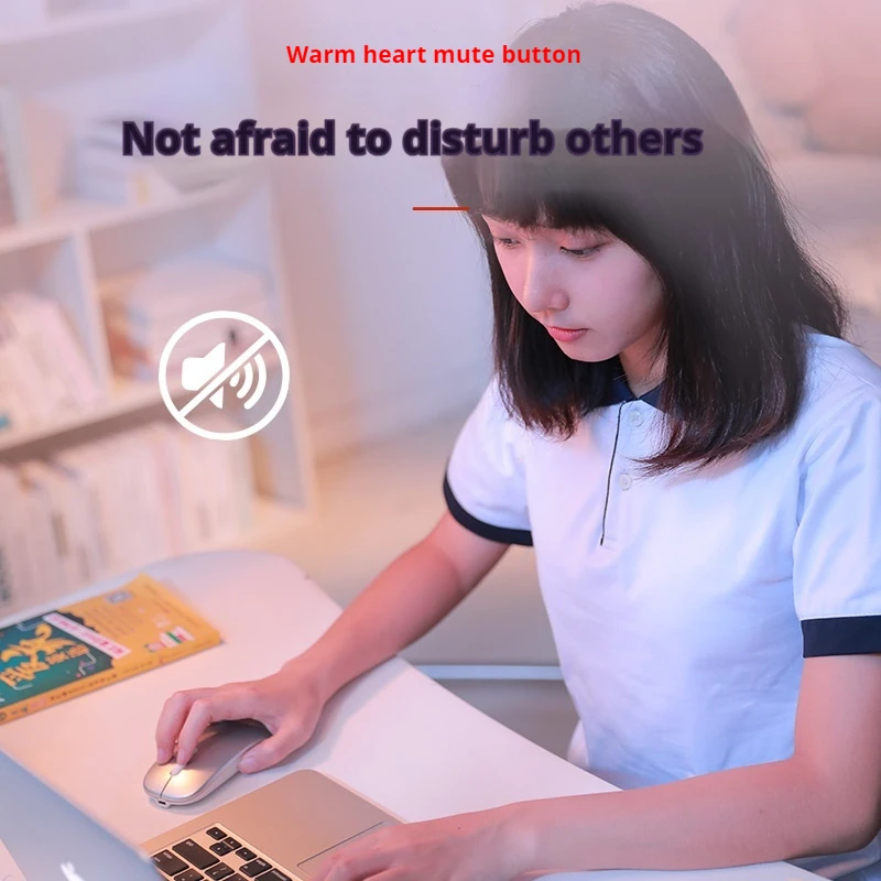 Inphic P-M1 Wireless Mouse Office Mute Mouse Rechargeable Bluetooth Three-Mode Power Display Suitable For Apple Mac Laptop Pc