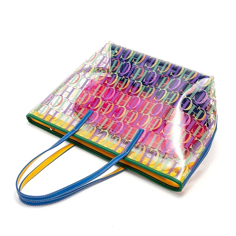 CH Summer Transparent Jelly Bag High Quality Printed 2026 New Minimalist Design Women's Versatile Handheld Shoulder Bag