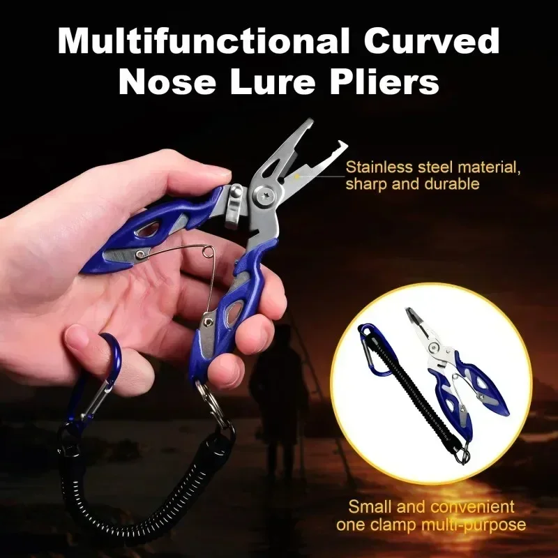 Multifunctional Curved Mouth Road Sub Pliers Cutting Lines Uncoupling Fish Hooks Opening Coils Outdoor Fishing Tools Plier