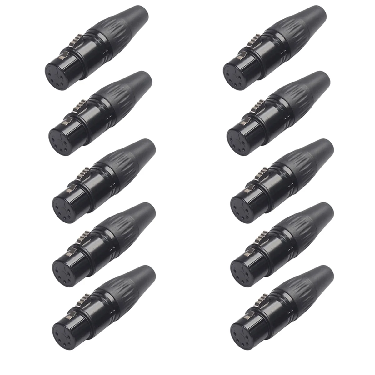 10PCS 5Pin XLR DIY Plug for DIY Welding of Various Audio Cables, Microphone Cables, Dmx Cables XLR 5Pin Female