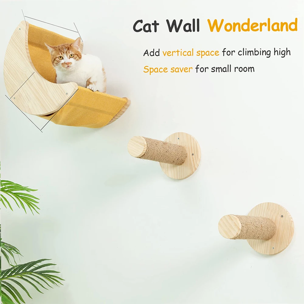 Imagem -03 - Moon Shaped Cat Hammock Grupo Arranhadores Móveis de Escalada Perch Dormiring Gatos Indoor Pcs