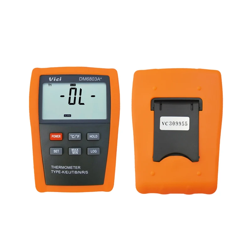 

DM6803A+ Electrical Thermometer -200 -40 -20 400 1000 1200 1300 1370 1760 1800 Celsius with 9V Battery Alarm Memory