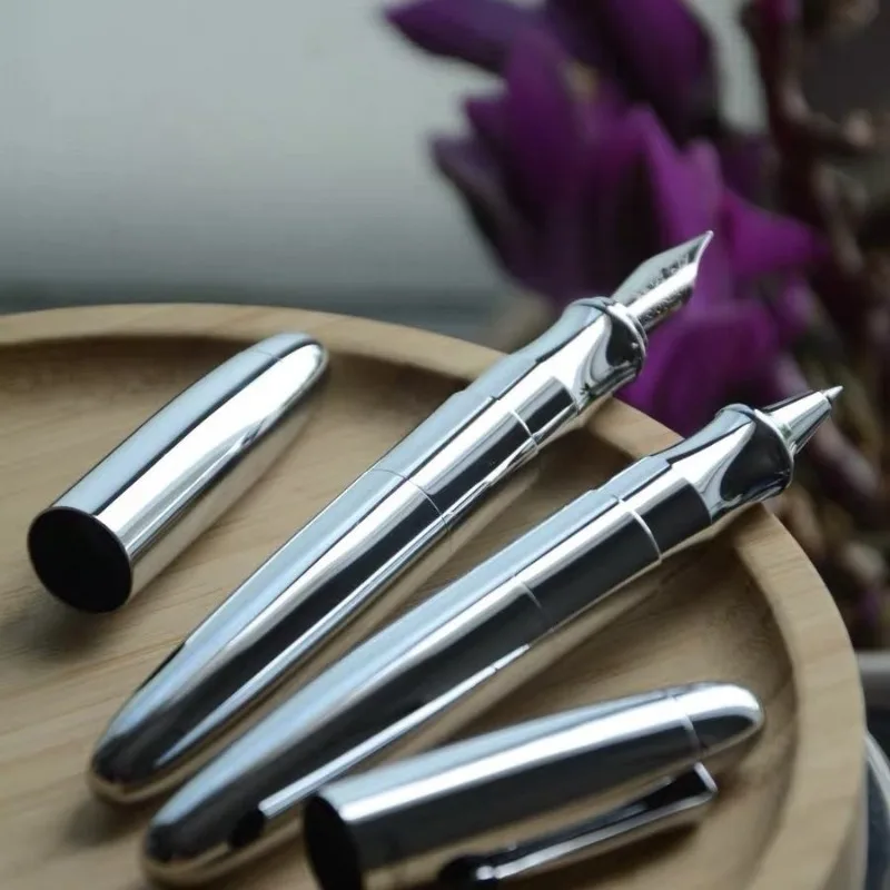 Stainless Steel Silver MONTEELK Fountain Pen 0.5F JOWO Calligraphy Pen Art Lettering Practice Professional Stationery Gen Pens