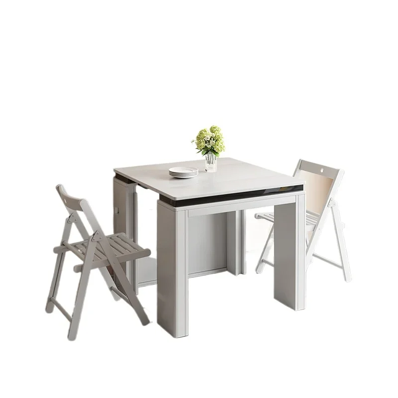 Invisible Retractable Folding Dining Tables and Chairs Set Simple Modern Small Apartment Home Multi-Functional Dining Table Chai