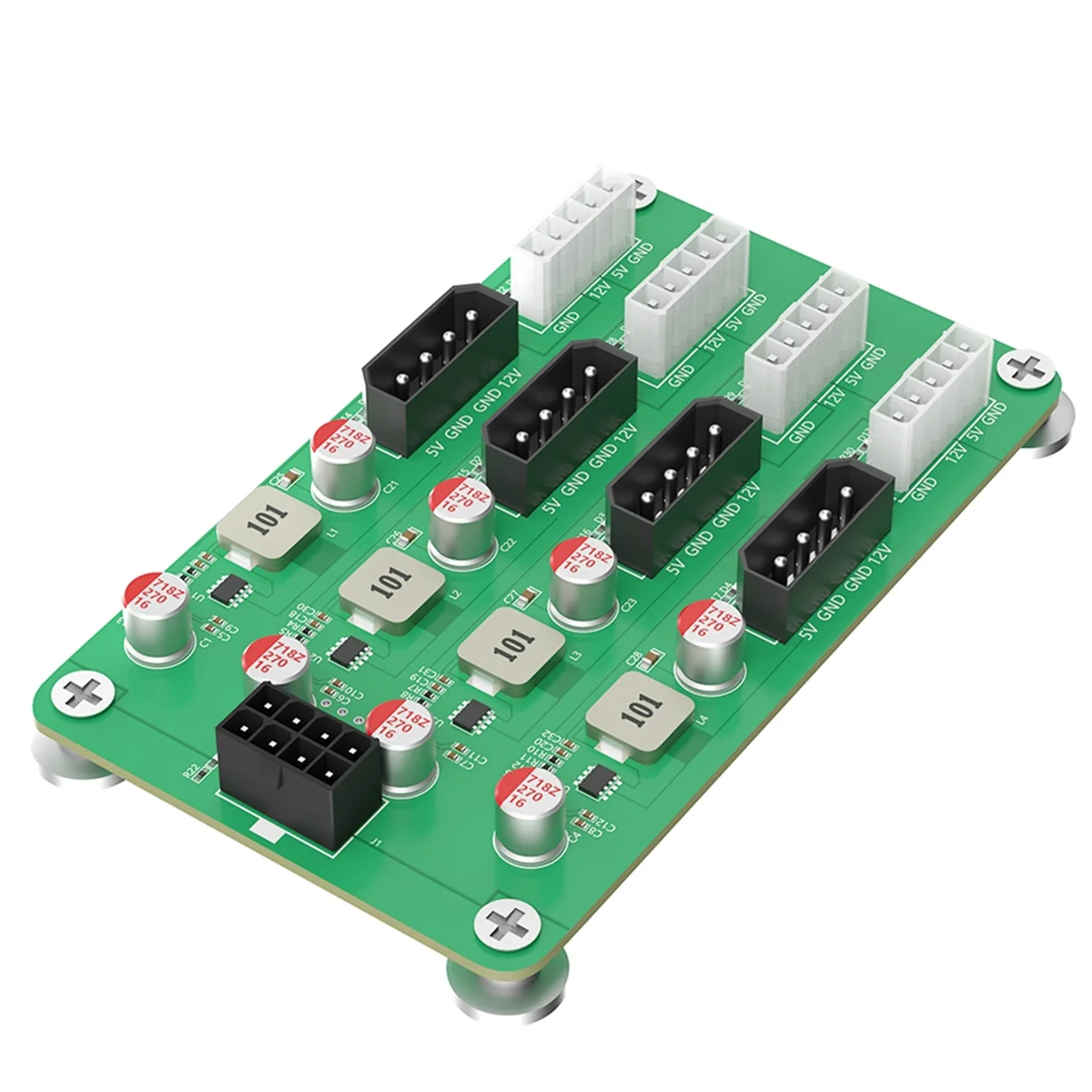 

AB02 ATX 6/8pin 12v to 8 Ways 5v/12v 3A Power Adapter for ATX PSU and 2.5'/3.5' SATA HDD Power Supply Breakout Board Adapter